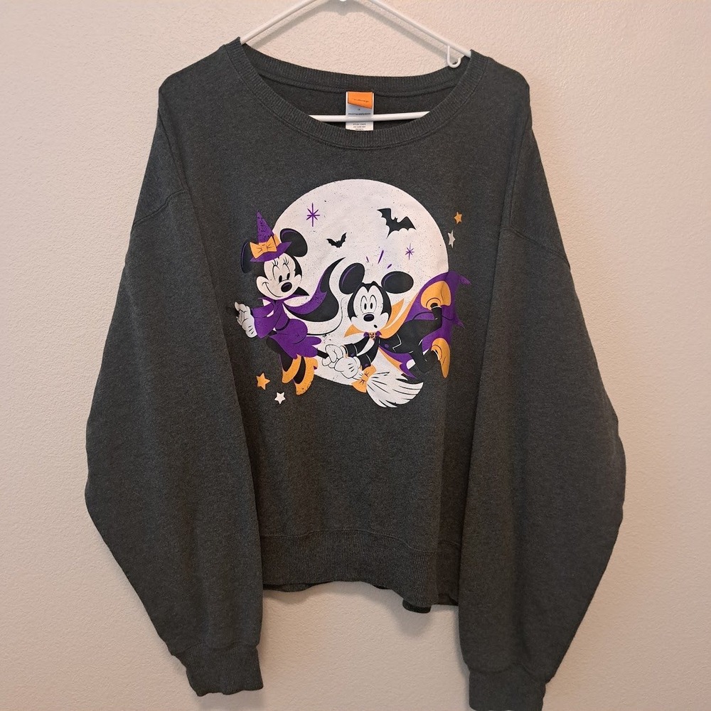 Disney Mickey Minnie Mouse Halloween Sweatshirt Charcoal 1X LT24416 Jerry Leigh